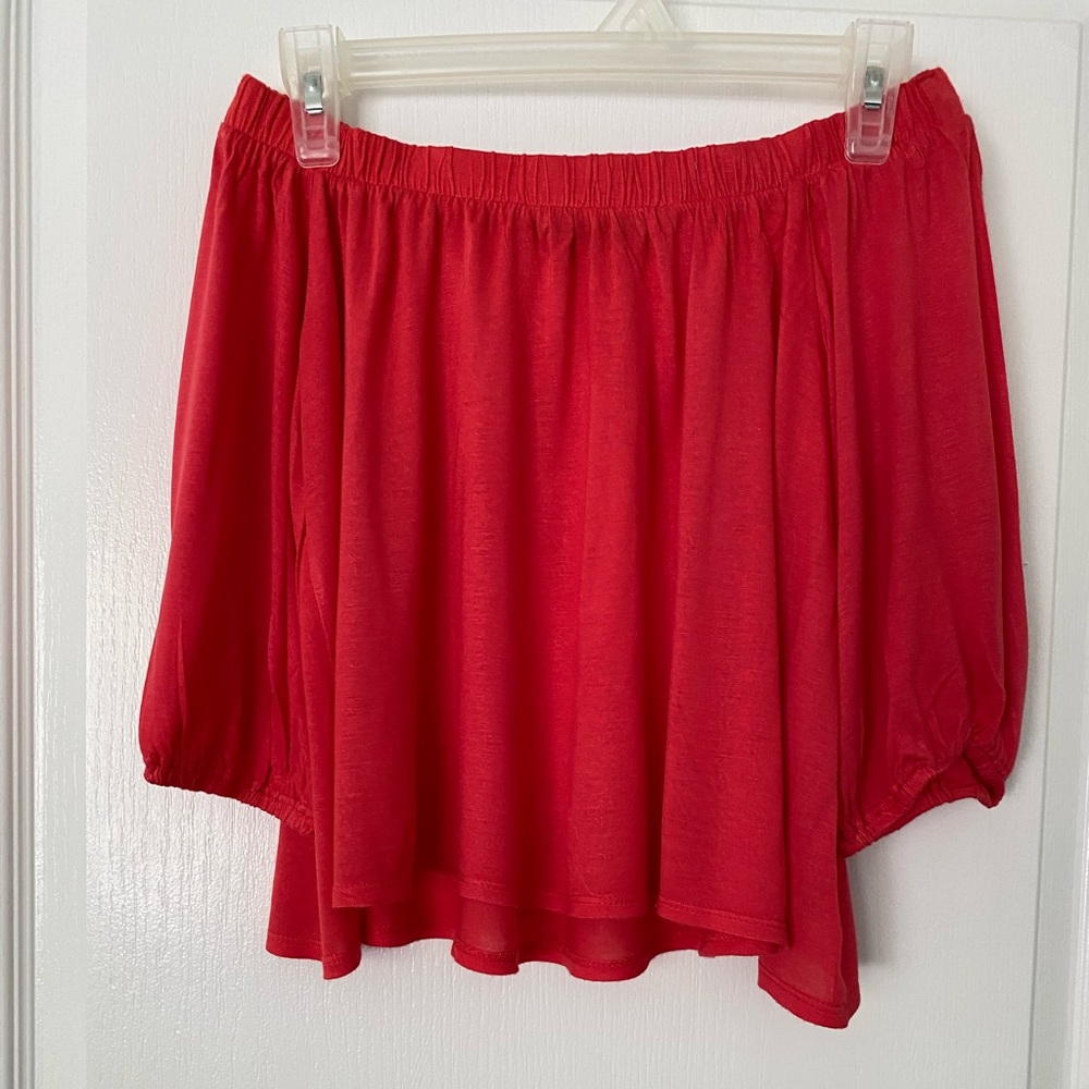 J Story top, Size S, bright coral